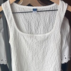 Old Navy White Textured Tank Top